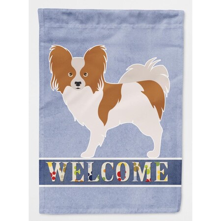 Carolines Treasures Papillon Welcome Flag Canvas House Size BB8310CHF